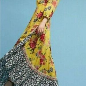 FARM Rio yellow floral wrap dress. NWT!